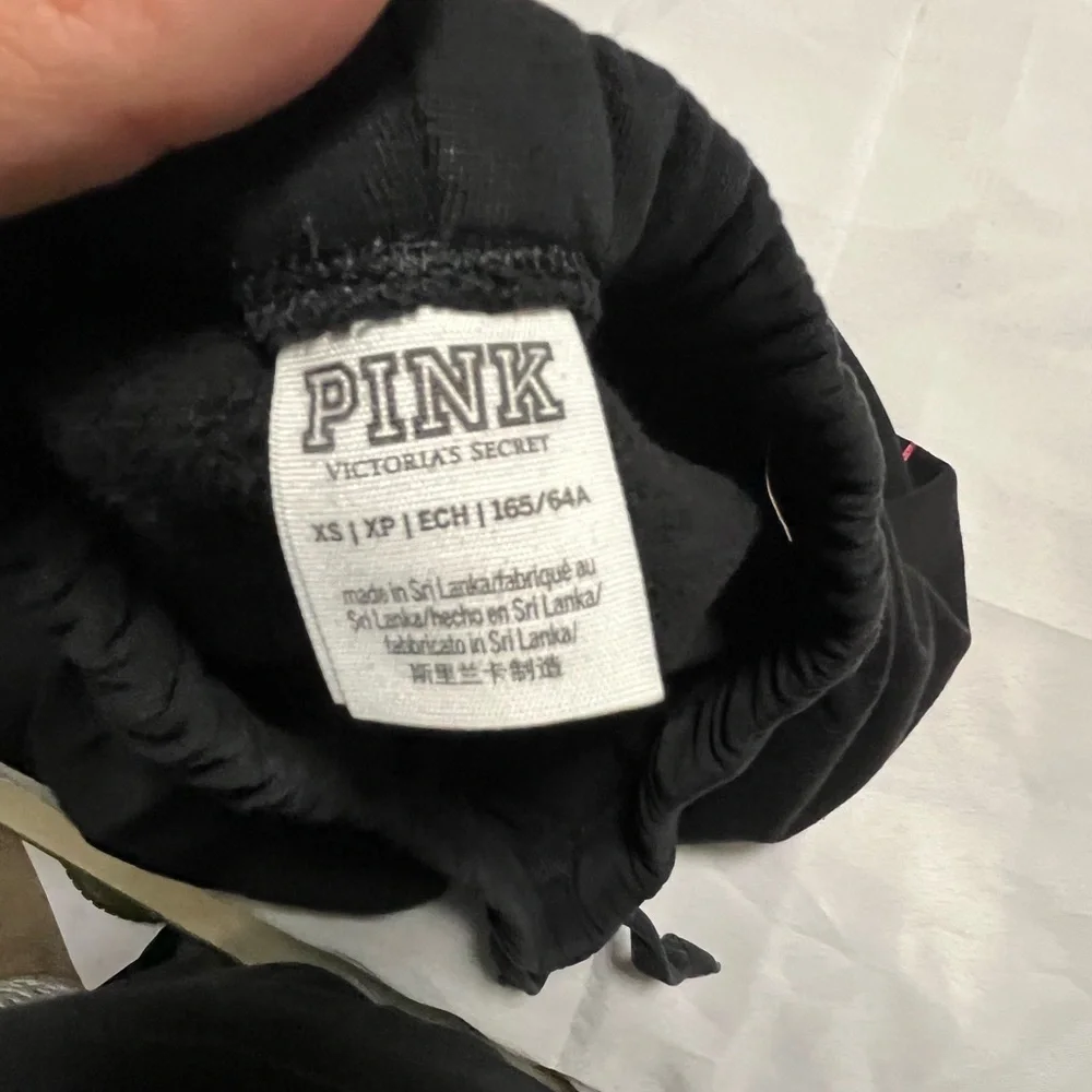 PINK Black Joggers with Colorful Lettering
